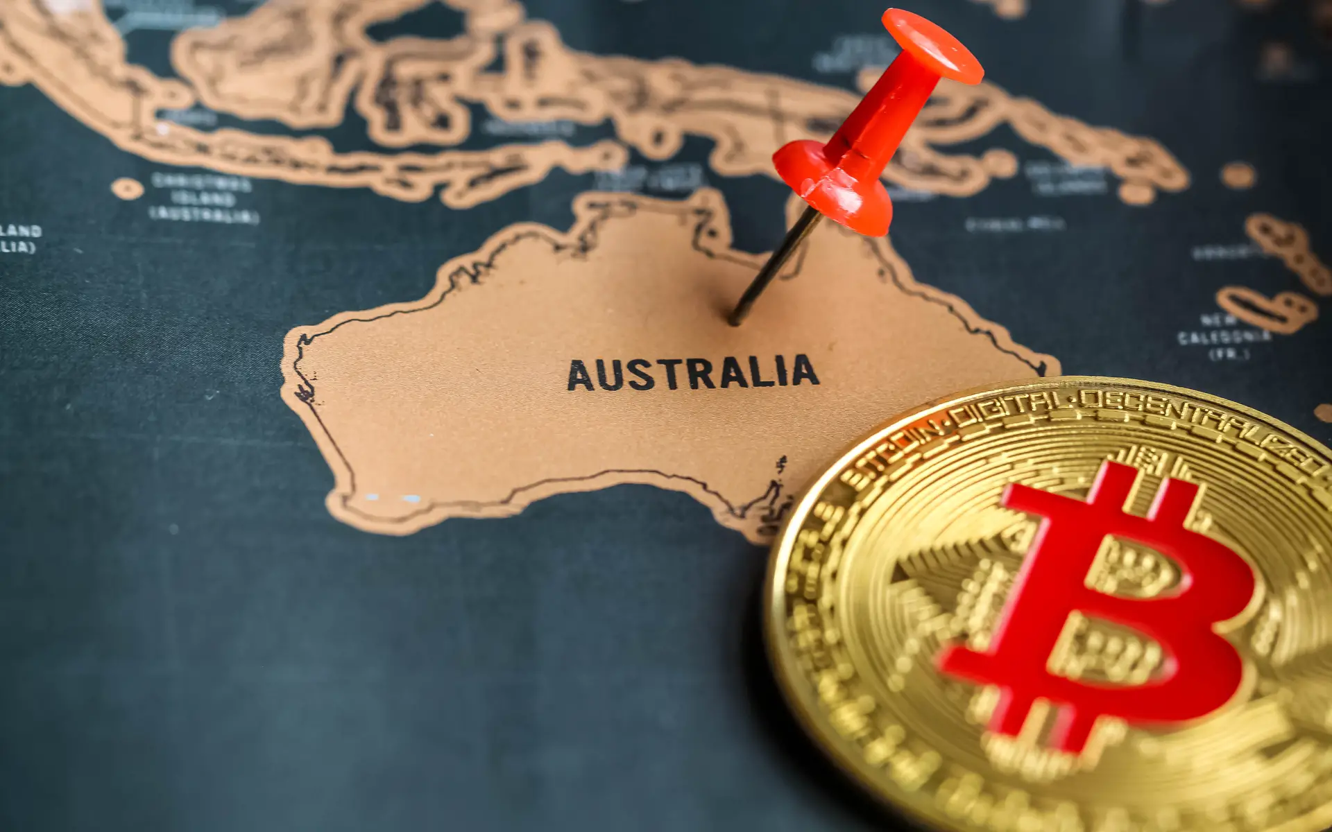 Australia Map with Bitcoin